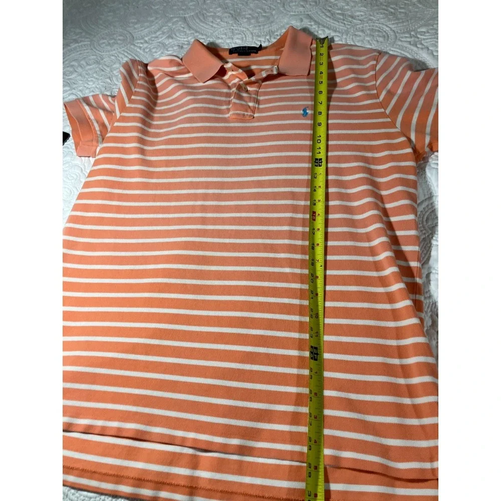 Polo Ralph Lauren Pique Short Sleeve Polo Mens XL Orange White Cotton Preppy